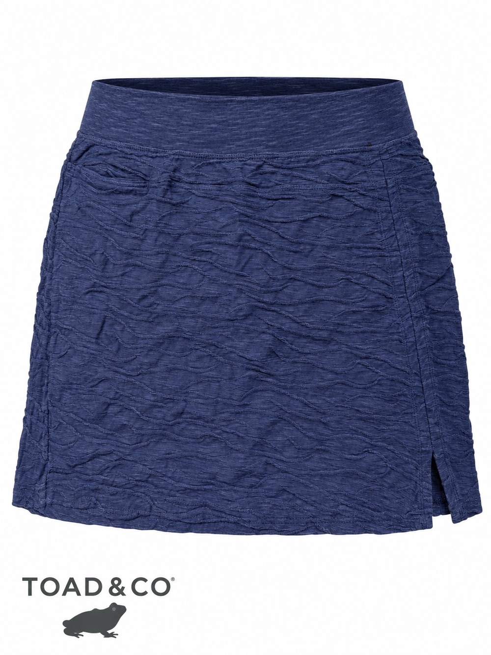 Toad&Co Chaka Skirt Womens Medium M Blue Textured Organic Cotton Travel Casual